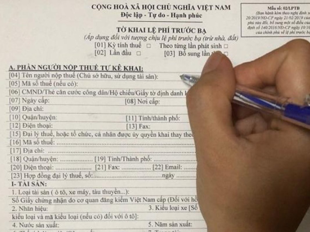 Hướng Dẫn Cách Ghi Tờ Khai Lệ Phí Trước Bạ Ô Tô Từng Bước