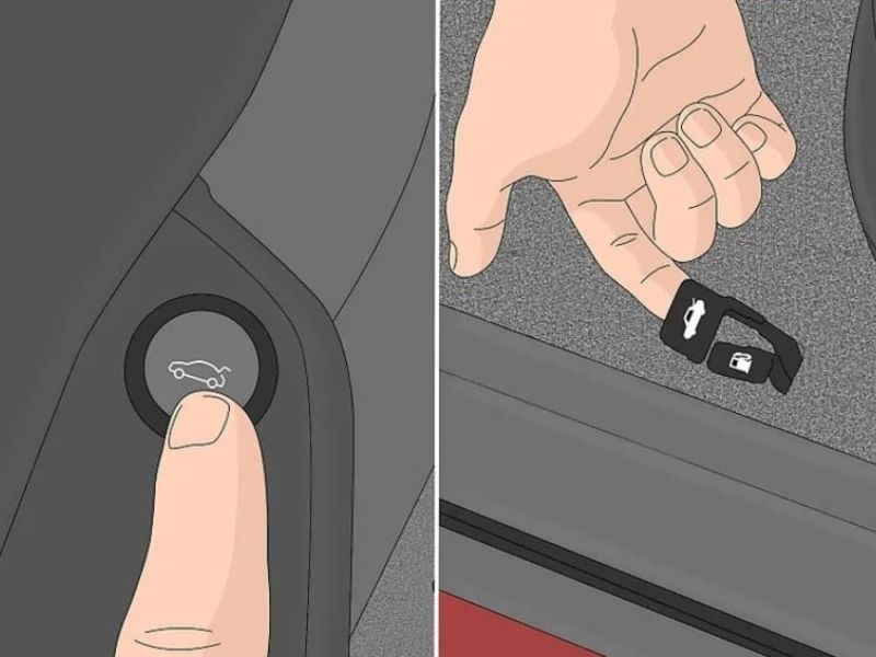Cách mở cốp xe Kia Rio bằng chìa khóa cơ